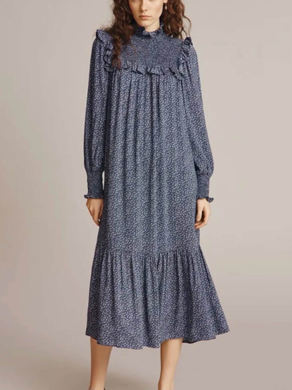 NWOT Ghost London Navy Floral Midi Dress